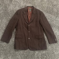 Vintage J Crew Blazer Mens 40R Brown Wool Mohair Sport Coat Jacket Oarsmen 90s