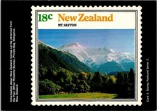CONTINENTAL SIZE POSTCARD NEW ZEALAND 18c STAMP MT. SEFTON