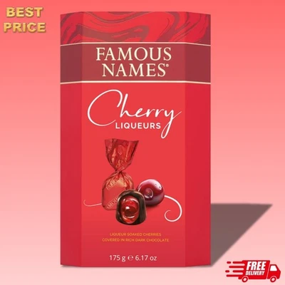 Famous Names Cherry Liqueurs – 175g Premium Dark Chocolate Cherries