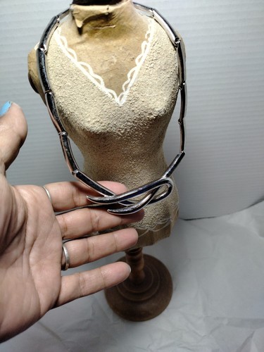 Vintage Monet Silver Tone Women's Choker Collar - Picture 2 of 4