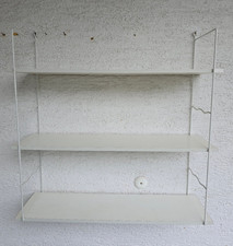 Vintage String  Regal Stringregal Hängeregal Metall Weiß 70er 3 Regale 2 Leitern