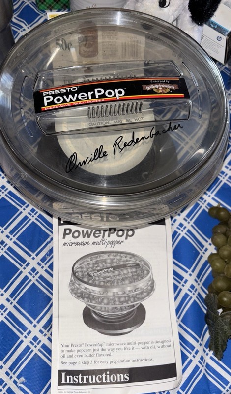 Presto PowerPop Microwave Popcorn Popper Orville Redenbacher 7 Power Cups EUC