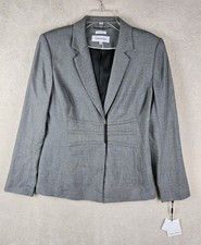Calvin Klein Women s Stretch Long Sleeve Blazer Jacket Grey Size 8