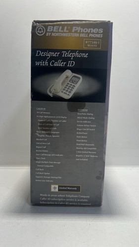 Telefono design Northwestern Bell 77340 bianco con ID chiamante nuovo telefono - Foto 9 di 10