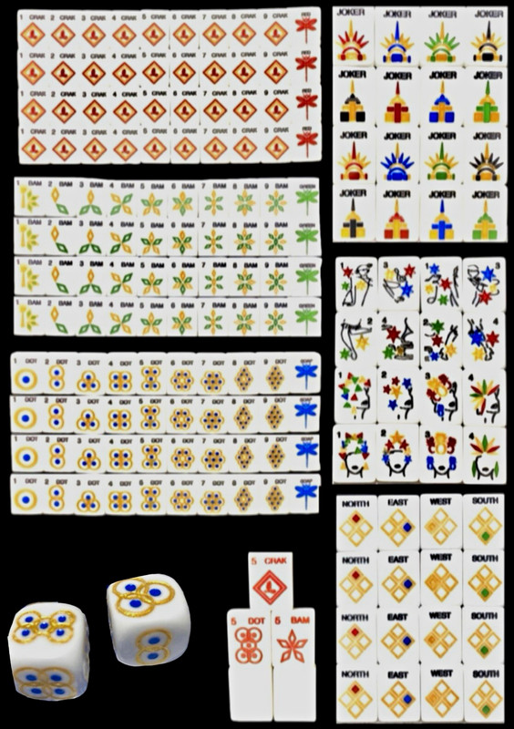 DAZA Mah Jong Tile Set + 2 Dice. NEVER USED.