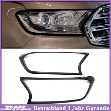 Mattschwarz Scheinwerferblende Kappe für Ford Ranger 15-22 Wildtrak T6 T7 T8 XLT