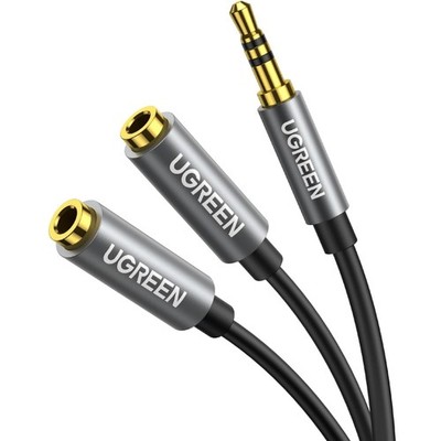 UGREEN Audio Splitter 3,5mm Klinke Verlängerung Kabel für Kopfhörer Lautsprecher