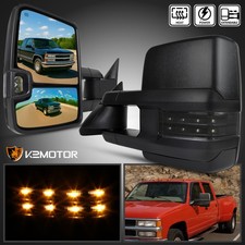 Fits 1988-1998 Chevy Gmc Ck 1500 2500 Power Heated Tow Mirrorssmoke Led Signal