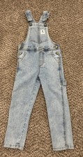 Kidscool Space Bib Overalls Denim Blue Jeans Distressed Unisex Size 110 4T/5T