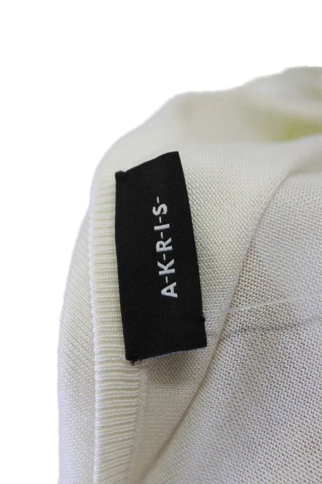 Akris женщин галстук краситель в полоску печать длинным рукавом вязаный блузка лайм зеленый размер 12 - Изображение 4 из 4