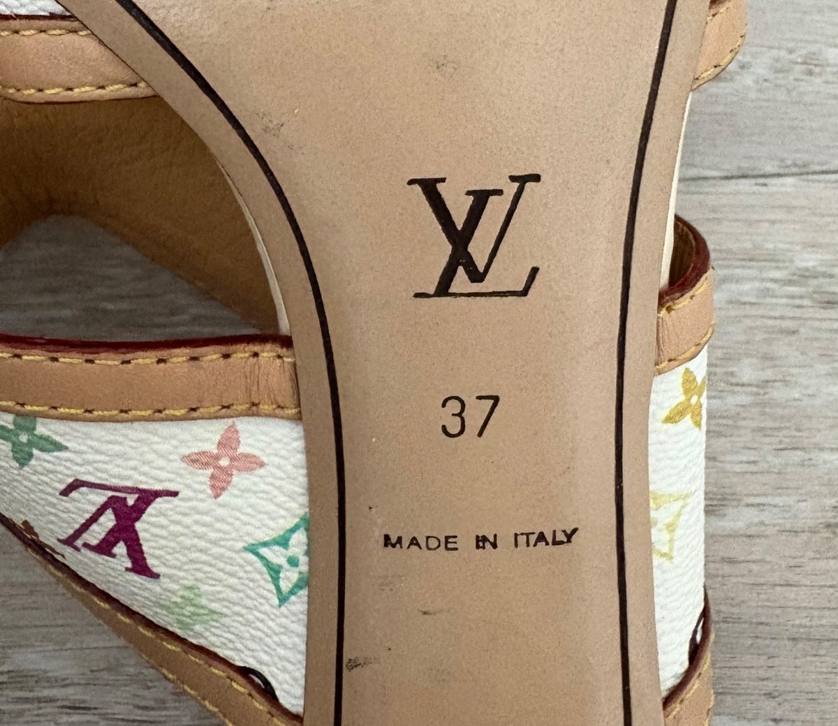 LOUIS VUITTON Murakami LV Monogram Double Strap Sandals - Size 37