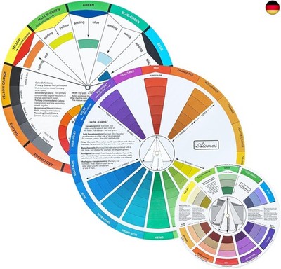 Tolesum 3 Stück Farbrad,Farbmischrad Board,Farbmischung,Kreative Farbkreis 