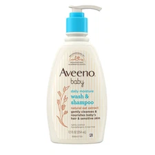 Aveeno Baby Daily Moisture 2 in 1 Bath Wash and Shampoo 12 Fl Oz Gentle Cleanser