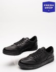 RRP€180 EMPORIO ARMANI EA7 Leather Sneakers US9 UK8.5 EU42 2/3 Black Logo Flat