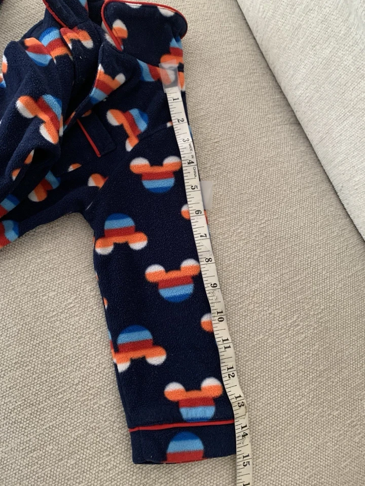 Baby Gap Niño Pequeño Niños Disney 2 Piezas Vellón PJ’s 3T Mickey Mouse Rayas Azul Marino Foto 4 de 4