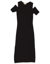 MICHAEL KORS Womens Off Shoulder Maxi Dress UK 12 Medium Black Viscose CU04