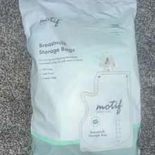 Motif Medical Breastmilk Storage Bags 100 Count BPA-Free Leak-Proof Freezer Safe