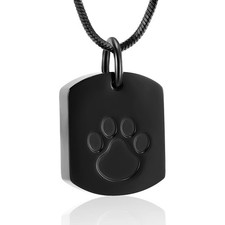 Cremation Jewelry Urn Necklace for Ashes for Pet, Paw Print Memorial Ash Jewe...
