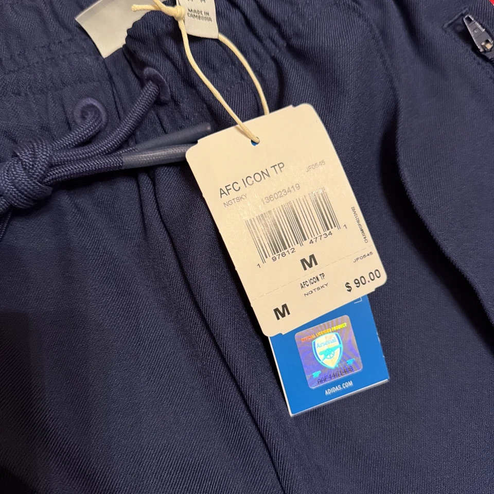 Adidas Arsenal Terrace Icons Track Pants Blue Red Navy JF0545 Mens Size M Medium - Image 2 of 3