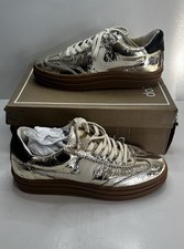 Dolce Vita Women  s Notice Sneakers Silver Platinum Distressed Leather Size 10New