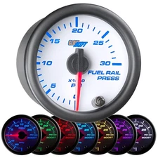 Slightly Used GlowShift White 7 Color 30,000 PSI Fuel Rail Pressure Gauge