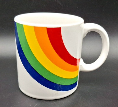 Vintage 1984 F.T.D. Rainbow Mug As Seen On stranger Things Made in Korea 12oz