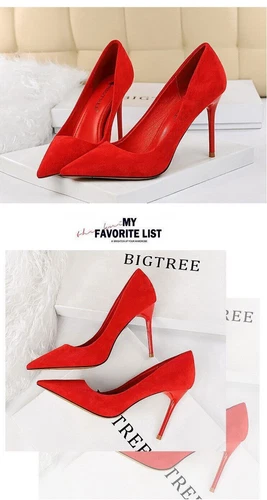 Sexy Damen-Pumps spitz zulaufend dünne High Heels modische Stilettos Partyschuhe - Bild 13 von 29