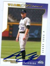 Aaron Cook autographed Baseball Card (Rockies) 2003 Donruss Team Heroes #183