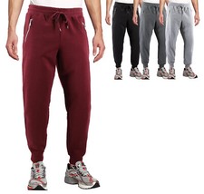 4 Pack Men's Slim Fit Athletic Running Gym Fitness Zip Pocket Jogger Sweat Pants