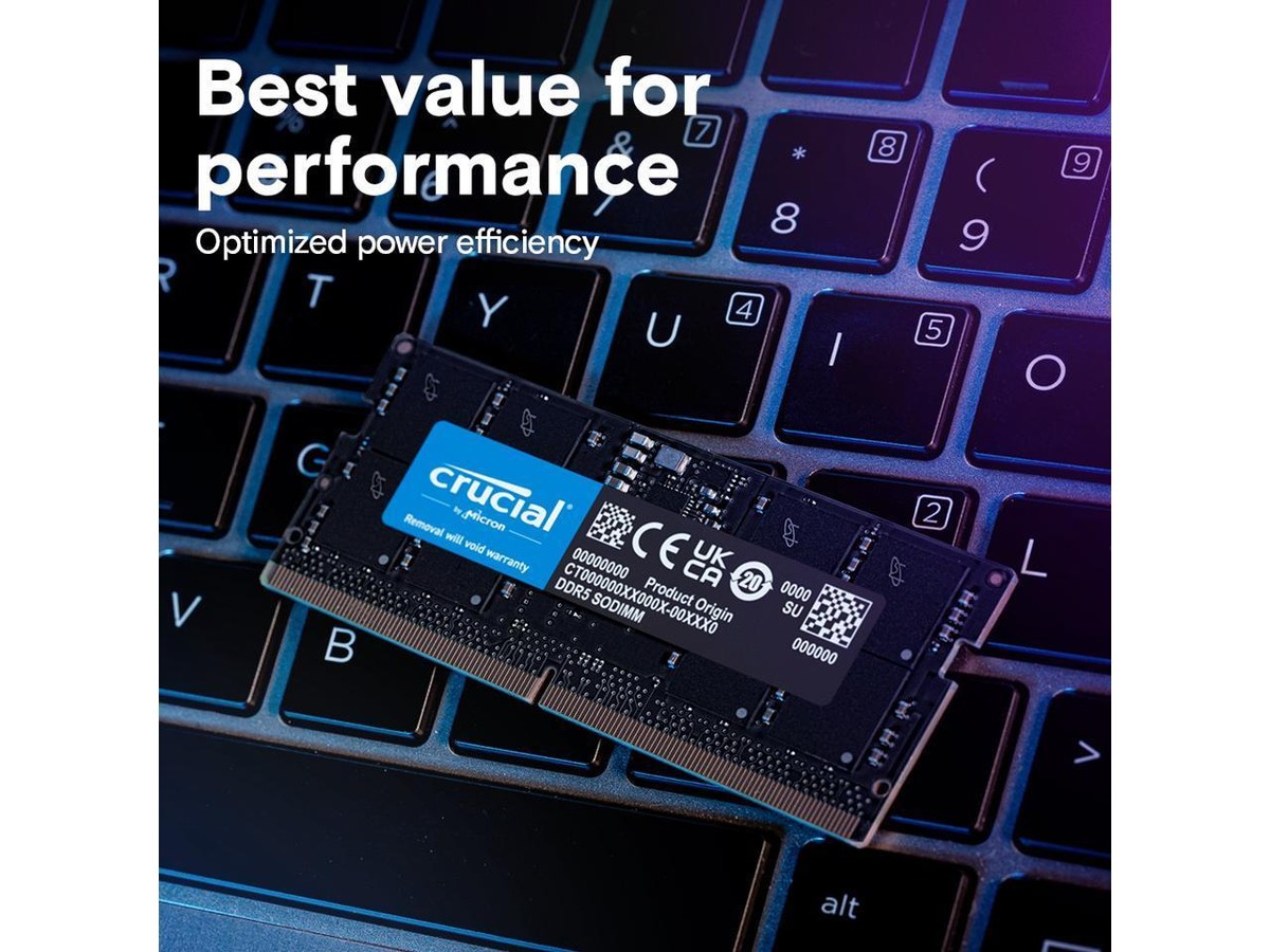 Crucial 128GB (2 x 64GB) 262-Pin DDR5 SO-DIMM DDR5 5600 (PC5 44800