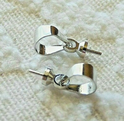 30 Eye Pin Cap Bails with Peg for Half Drilled Bead Hook Bolts Earring Connector 30 Eye Pin Cap Bails with Peg for Half Drilled Bead Hook Bolts Earring Connector