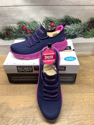 Skechers Bob s B flex Step And Go Sz 9.5 Women s Navy Purple Brand New Sneaker