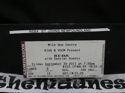 Reba McEntire Concert Ticket Stub 2011 Mile One Centre All the Women I Am Tour