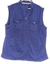 The Normal Brand Mens Full Zip Vest Sz XXL Navy Blue Flap Pockets 