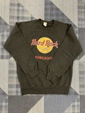 Vintage 80s AnvilHard Rock Cafe Chicago Sweatshirt Raglan Made In USA Mens L