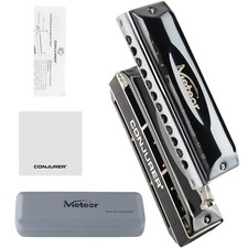 12 Hole Chromatic Harmonica C Key Professional Mouth Organ with Case Gift