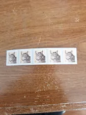 2  MNH  STRIPS  OF 5 EACH 2012 Bobcat 1 Cent Coil Postage Stamps Scott 4672