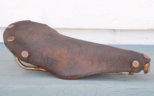 Vintage Brooks Professional Leather Saddle Wrights Ideale Berthoud Copper Rivets - Picture 12 of 13