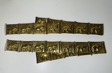 Vintage Hammered Brass Elephant Link Belt 66  Total Length Unique