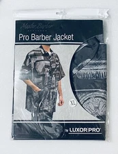 New "Master Barber" Pro Barber Jacket By Luxor PRO - XL BLK/White - Vintage Look