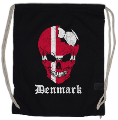 Denmark Football Skull I Turnbeutel danish Soccer Flag World Championship