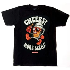 Happy Hour Shades Skateboard T Shirt Cheers More Beers Black