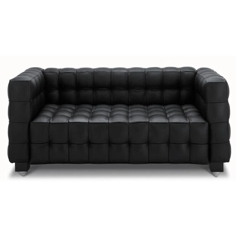 Assento amor couro genuíno design kubus botão ultra moderno em preto ou branco - Imagem 3 de 4