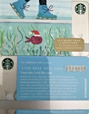2016 STARBUCKS SKATING ON POND GIFT CARD #6128 NO VALUE MINT