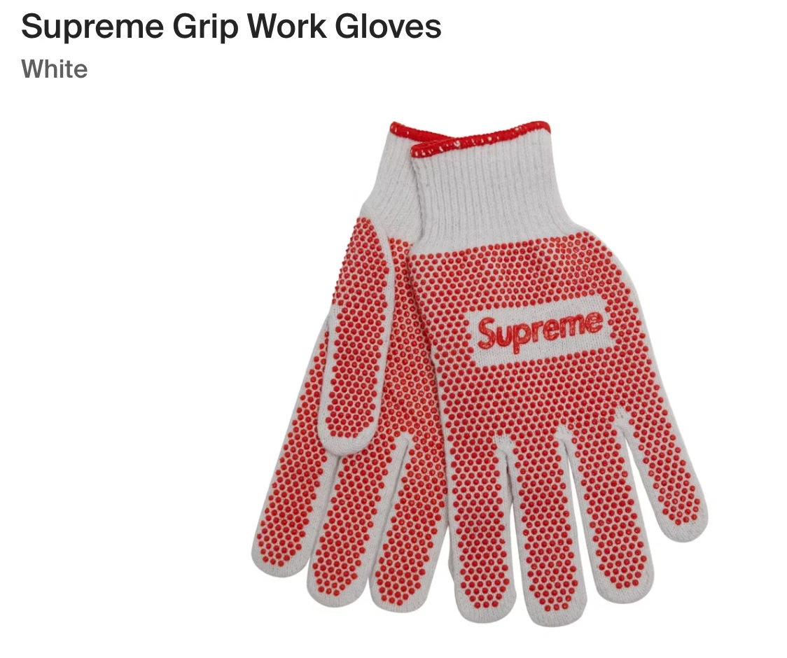 Gants de travail neufs 100% authentiques logo boîte suprême poignée scellés SS18