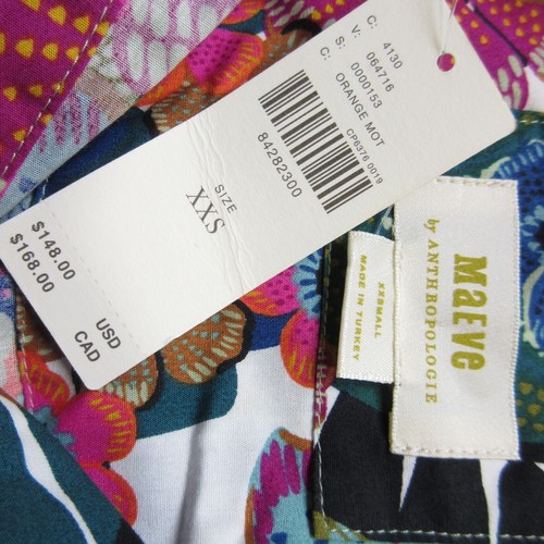 NWT Anthropologie Maeve The Bettina in Orange Floral Cotton Shirt Dress XXS - Picture 4 of 9