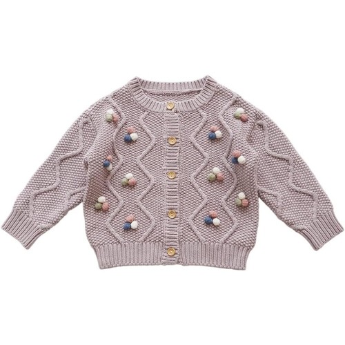 Infant Kids Knitted Cardigan Crewneck Sweater Knit Crochet Long Sleeve Outwear