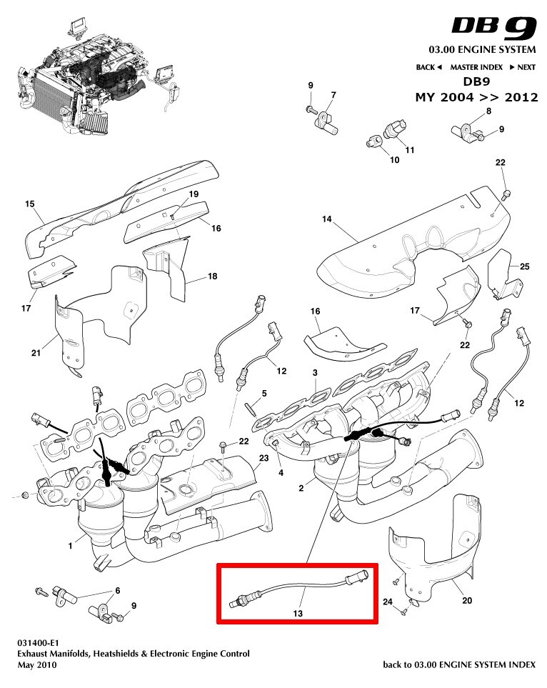 1R12-39-10174 OEM Aston Martin Oxygen Sensor -fitment in description [PRE ORDER]