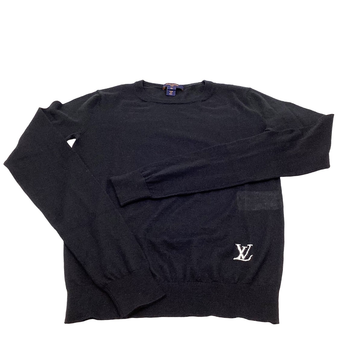 LOUIS VUITTON カシミヤ 黒 Vネック セーター LOUIS VUITTON（ルイヴィトン）ニット・セーター 黒 サイズ:L