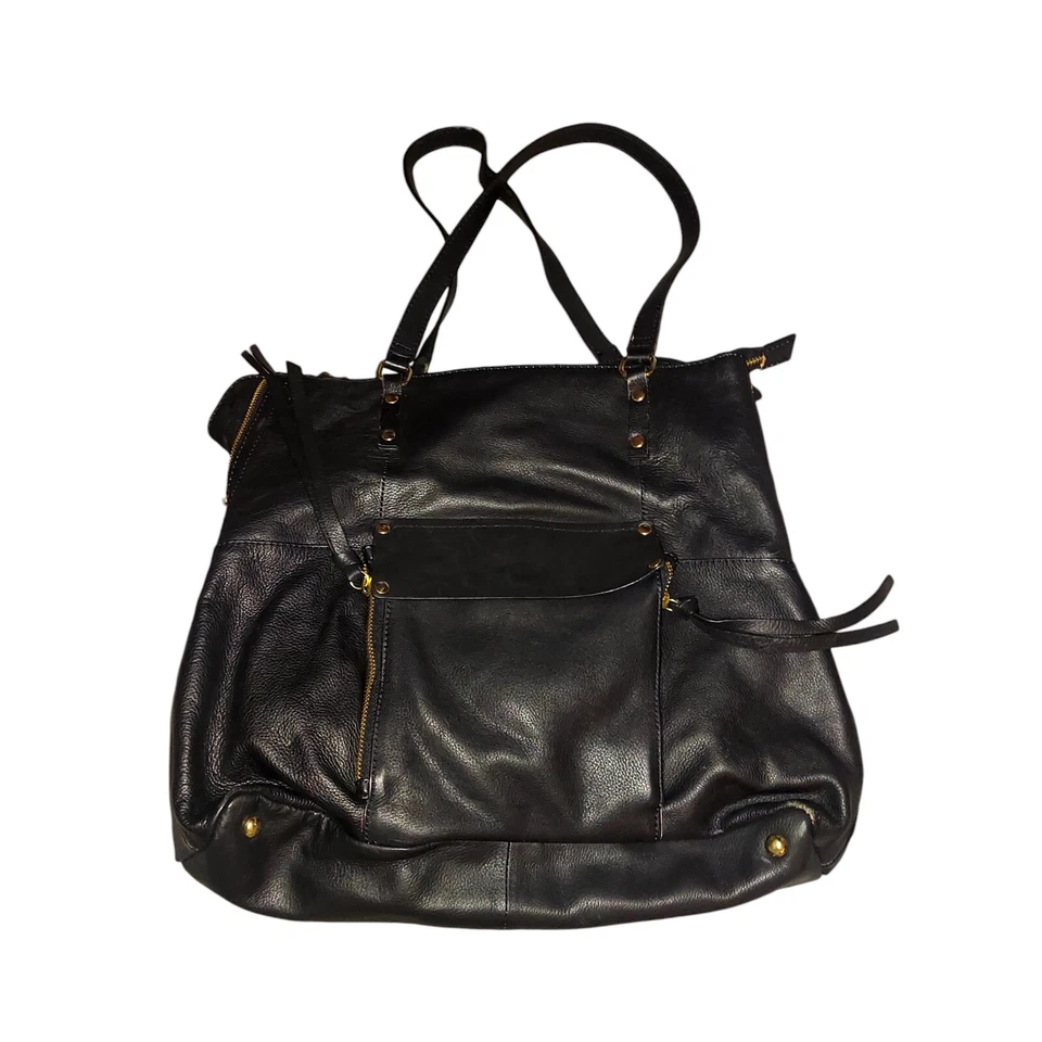 Bolso de Hombro KOOBA Everette Cuero Guijarro Negro Forro a Rayas Foto 3 de 4